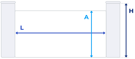 Portail avec indicateur de longueur et de hauteur